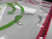 CS357/2024 SILVER BANGLE WITH ENGRAVED DEDICATION INSIDE &quot;We love you momo&quot; H.R&amp;S